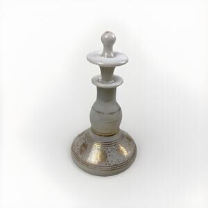 Antique Opaline Glass Perfume Scent Bottle with Stopper and Gold Details